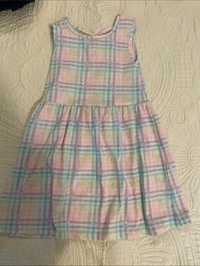Freestyle Pastel Plaid Sleeveless Dress - Pink, Blue & Green